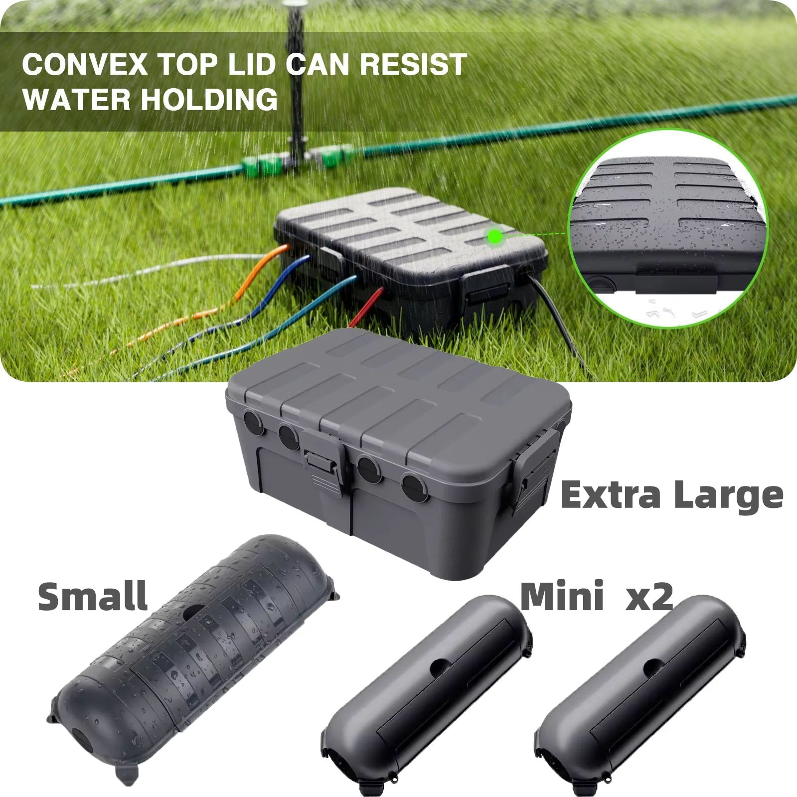Outdoor Power Strip - 大型耐候性屋外電気ボックスケーブルカバー、延長ケーブル、電源タップ、アングルプラグ、ホリデー照明の保護用