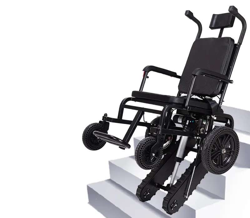 Outdoor Power Wheelchair - 折りたたみ式屋外電動階段昇降機（車椅子ユーザー向け）リチウム電池式階段昇降車椅子（ヘッドレスト付き）