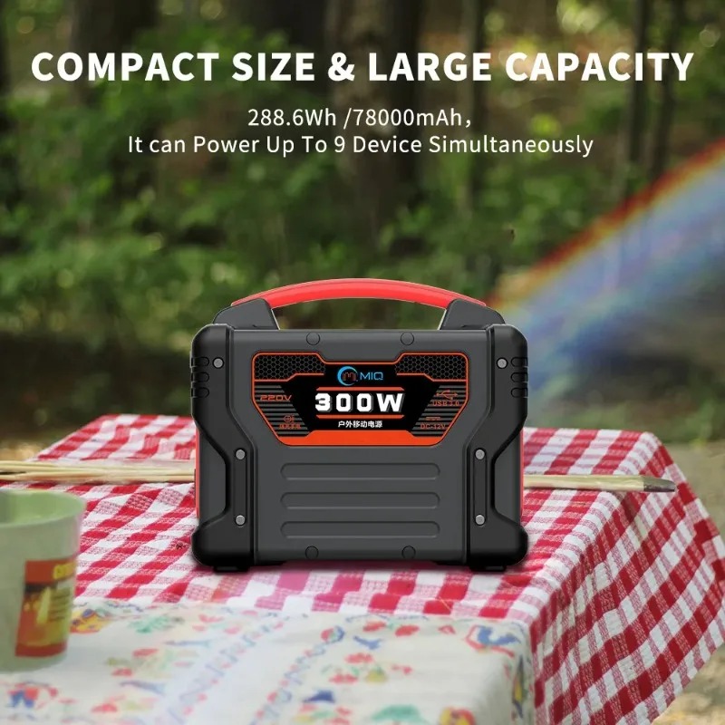 Outdoor Power Generator - 高品質300Wポータブル電源299.7Whソーラー発電機、60W PD USB-Cワイヤレス充電機能付き、アウトドアキャンプ用、OEM/ODM対応