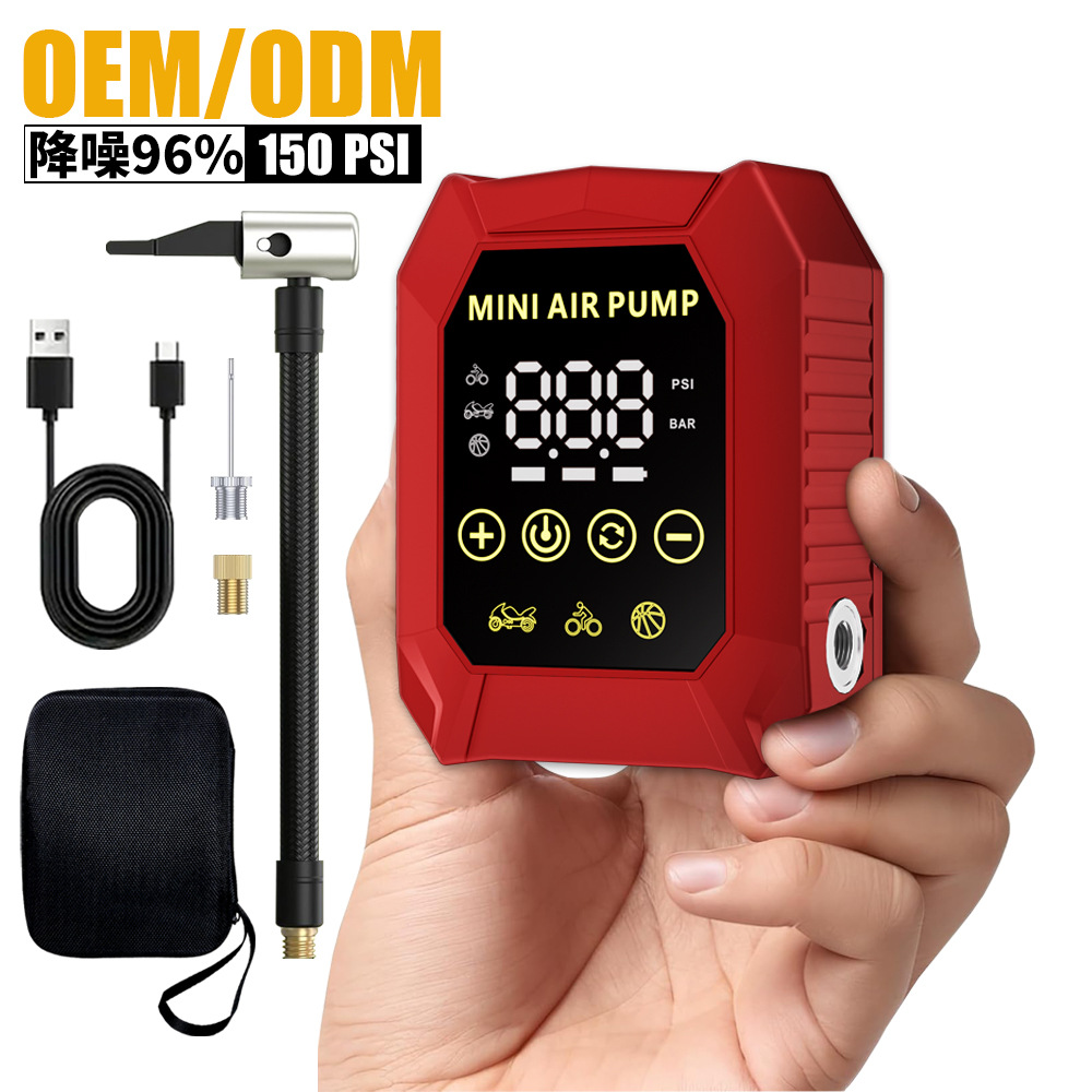 Air Compressor Portable - 150psi携帯型車用エアポンプ ワイヤレスデジタルディスプレイ搭載 ポータブルエアコンプレッサー 多機能タイヤインフレータ