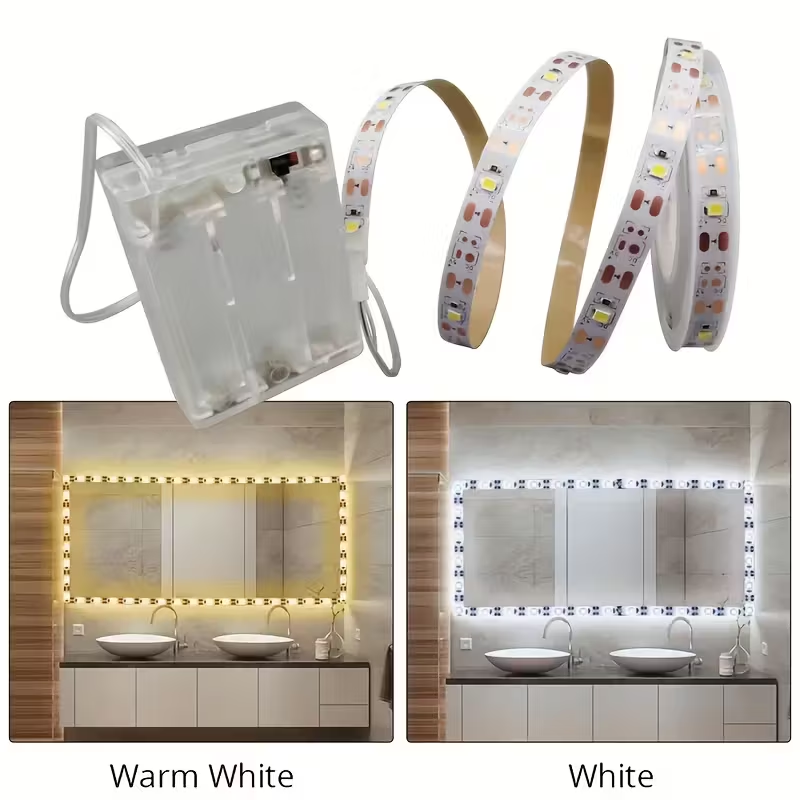 Outdoor Power Strip - 1つのフレキシブルLEDライトストリップ、低電圧5Vバッテリーボックス駆動（電池は含まれていません）、1mから10mまでの様々なサイズをご用意、カットして貼り付け可能、温白色光と明るい白色光、ワイヤレススイッチ制御、テレビのバックライト、パーティー、キャビネット、寝室、キャンプ、DIYの家の装飾に最適、感謝祭に最適な選択肢。