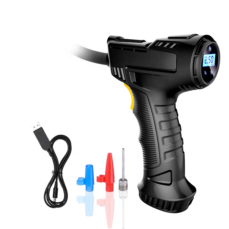 Air Compressor Portable - 150PSI 120W ポータブルデジタル充電式電動エアポンプ ABS 自動車用コンプレッサー ワイヤレス