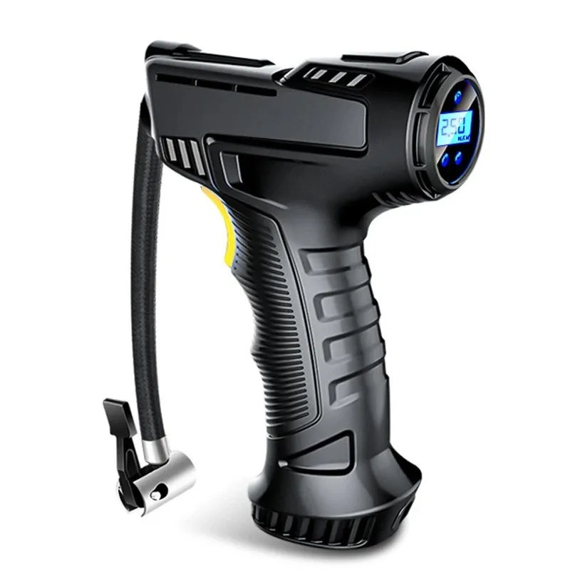 Air Compressor Portable - 車用エアコンプレッサー 自動充電式 ワイヤレス/有線 タイヤインフレータ デジタルポータブルカーエアポンプ 車/自転車用