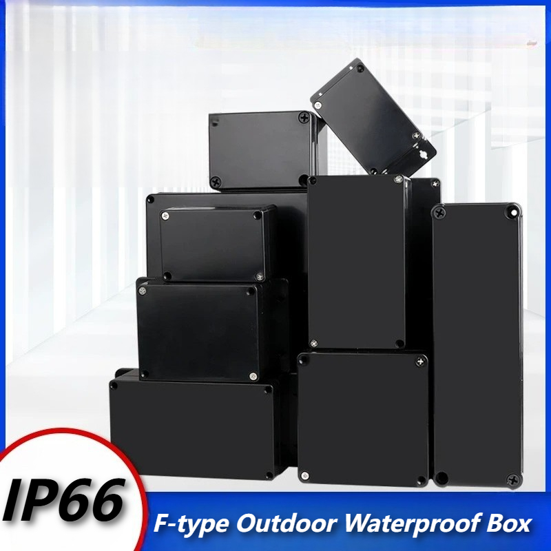 Outdoor Power Supply Box - トリプル防水ジャンクションボックス屋内/屋外用端子箱、セキュリティ監視電源用IP65 ABSプラスチック製黒色防水ボックス