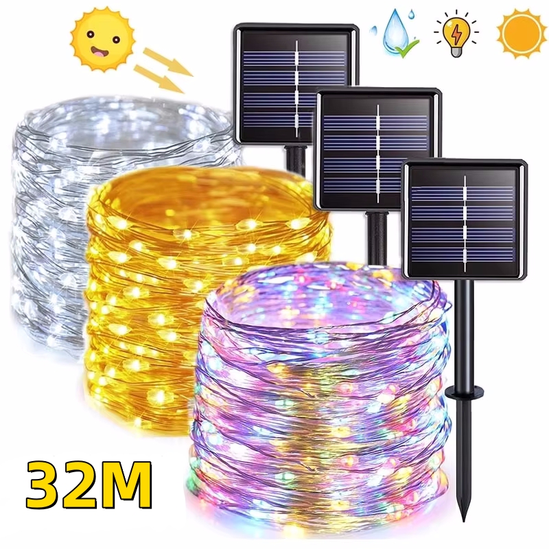 Outdoor Power For Christmas Lights - 防水ソーラーLEDライト,屋外照明,ガーデンライト,クリスマスパーティーの装飾,300LED,32m
