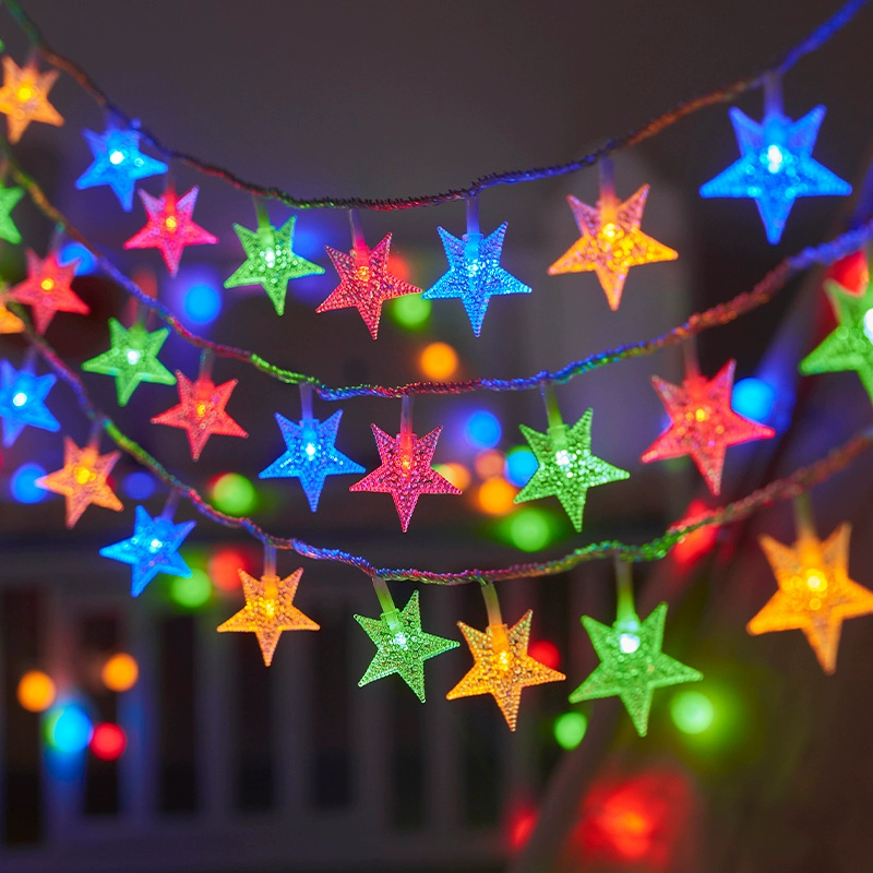 Outdoor Power For Christmas Lights - バッテリー電源フェストゥーンスターフェアリーストリングライトクリスマス結婚式の部屋の装飾キャンプ屋外パーティー雰囲気ガーランドランプ