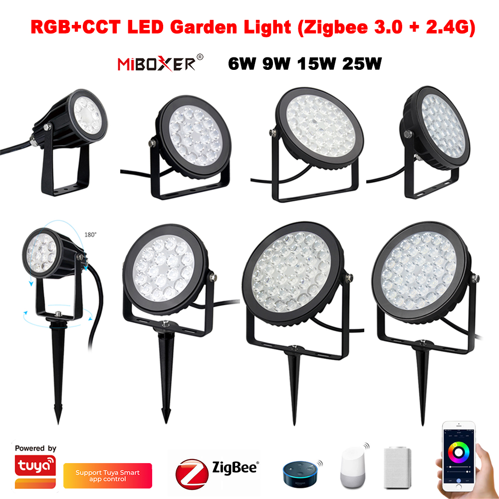 Outdoor Power Point Zigbee - Miboxer-防水LEDガーデンランドスケープランプ,RGB CCT芝生ランプ,Tuya屋外ランプ,AC110V-220V,zigbee 3.0, 2.4,ghzRF,スマートTuya, 6W, 9W,