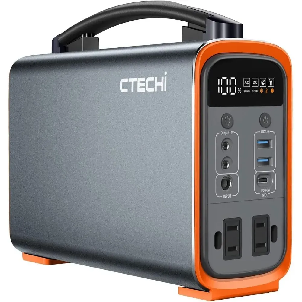 Outdoor Power Generator - 320Wh Lifepo4 ポータブル発電所、太陽光発電機 200W 緊急電源、キャンプ、旅行、CPAP、緊急用