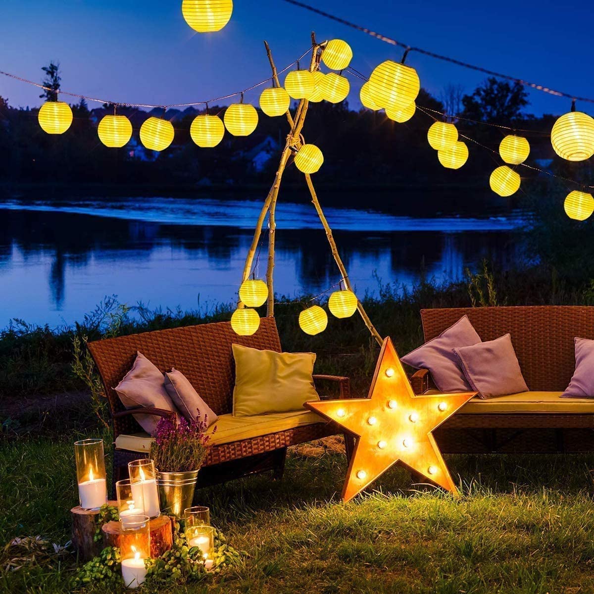 防水ソーラーランタン,6.5m,30 LED,屋外,庭の装飾 - Outdoor Power For Christmas Lights のレビューと価格