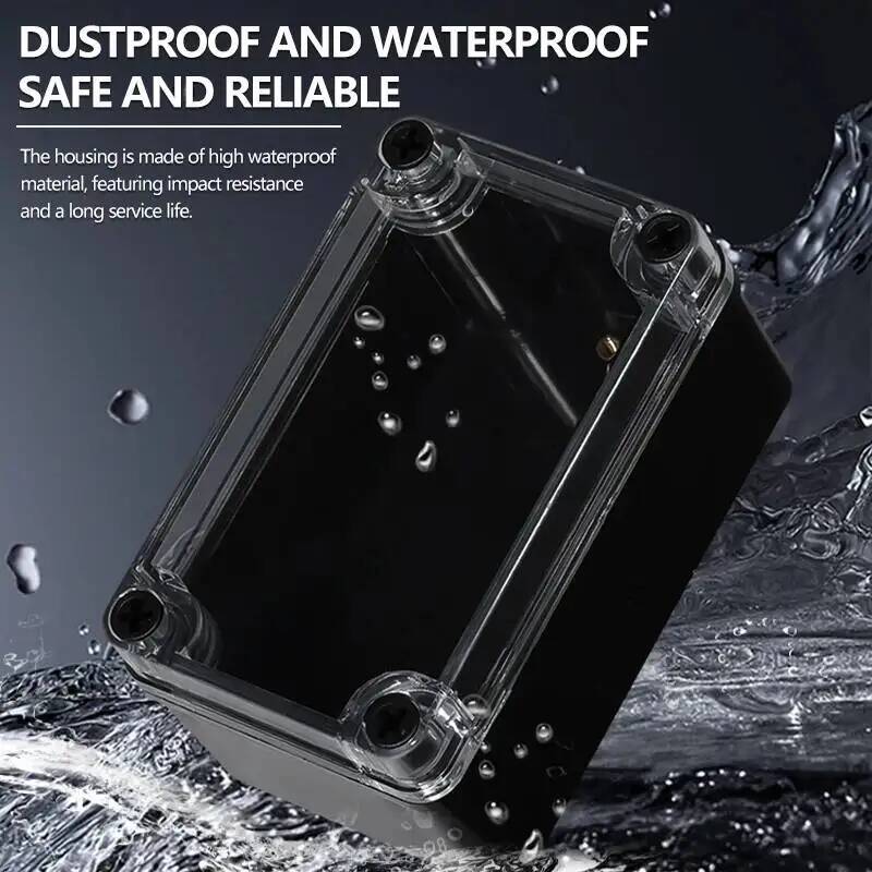 2 個透明カバー防水ジャンクションボックス黒プラスチック端子 - Outdoor Power Supply Box のレビューと価格
