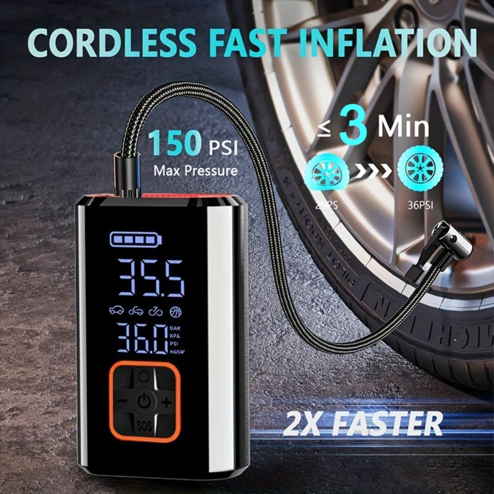 ポータブルエアコンプレッサー コードレスカータイヤインフレー - Air Compressor Portable のレビューと価格