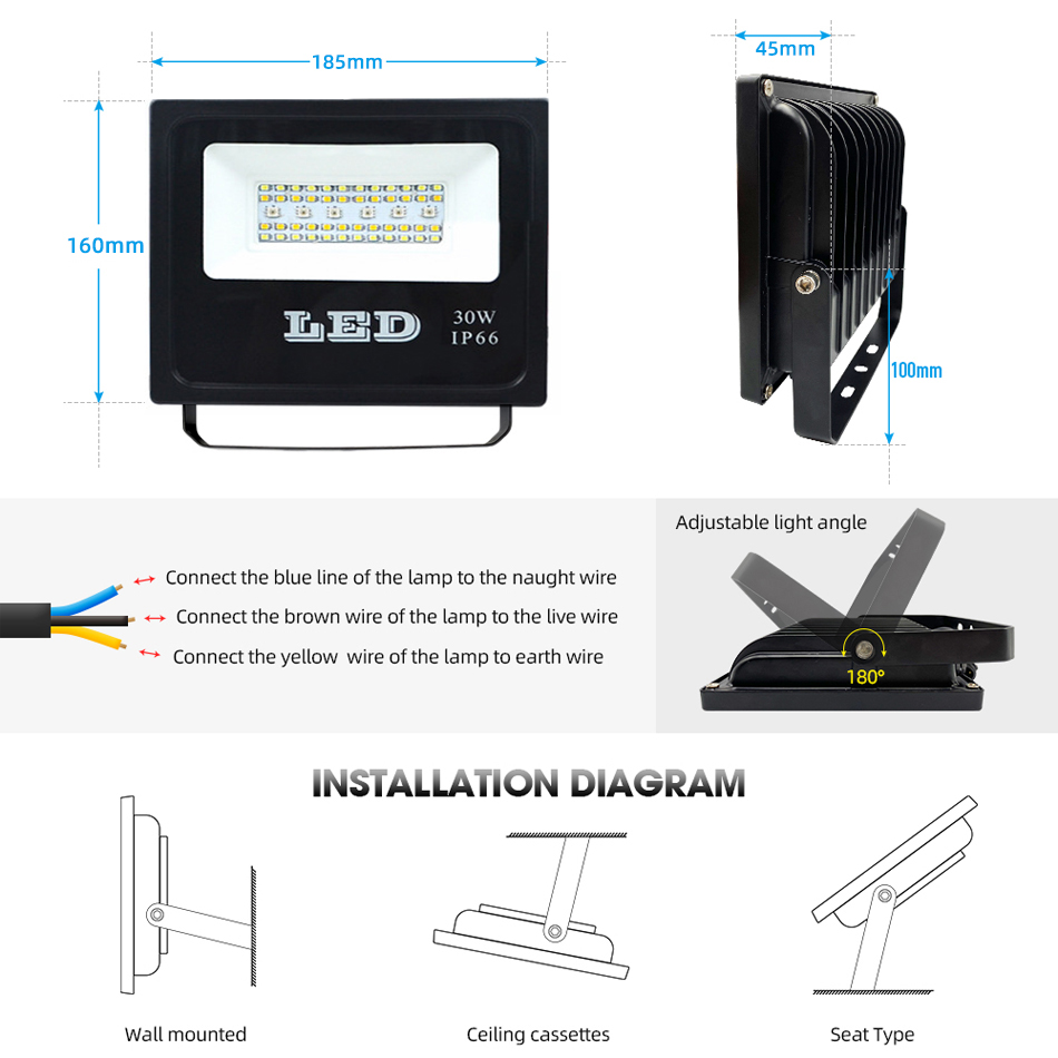 30W LED投光器 RGBWC スマートTuya WiFi - Outdoor Power Point Zigbee のレビューと価格