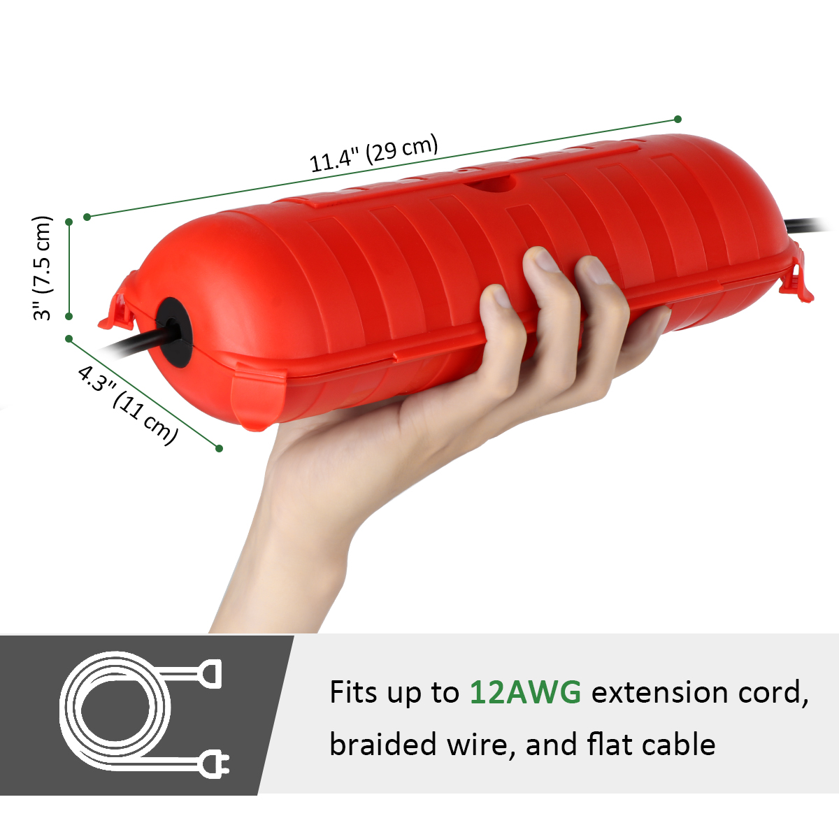 耐候性IP54屋外延長コード電源ボックス、防水コンセントカバ - Outdoor Power Outlet Extension のレビューと価格