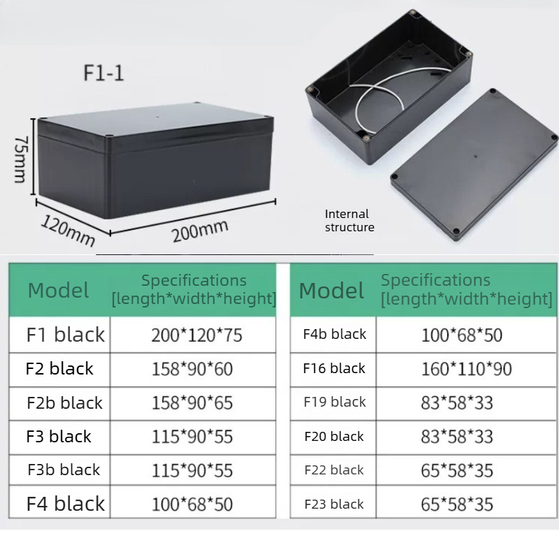 タイプ F 黒防水ジャンクションボックスエンジニアリング 3 - Outdoor Power Supply Box のレビューと価格