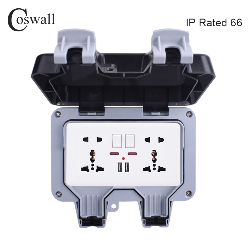 Coswall-スイッチコンセントip66,防水,耐候性,屋 - Outdoor Power Outlet Extension のレビューと価格