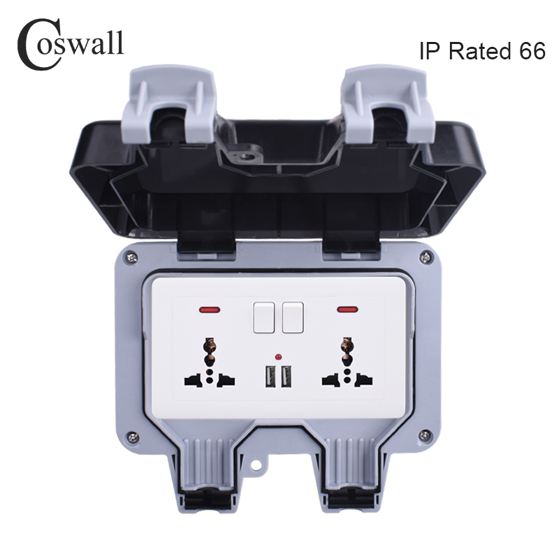 Coswall-スイッチコンセントip66,防水,耐候性,屋 - Outdoor Power Outlet Extension のレビューと価格