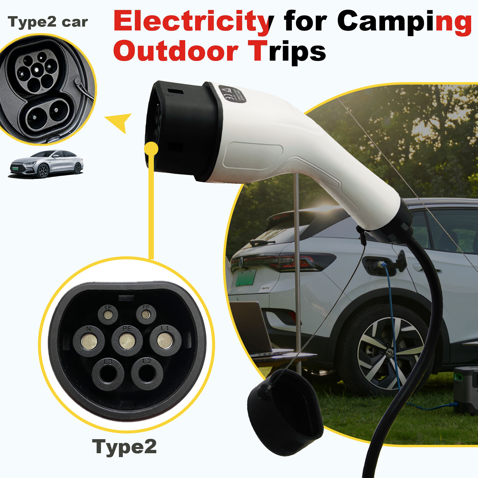タイプ2 V2L放電アダプター 16A ブラジルソケット E - Outdoor Power Outlet Extension のレビューと価格