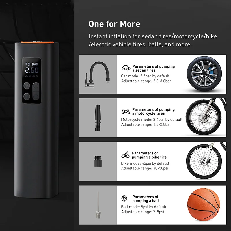 ミニポータブルABSプラスチック製ワイヤレスデジタルタイヤイ - Air Compressor Portable のレビューと価格