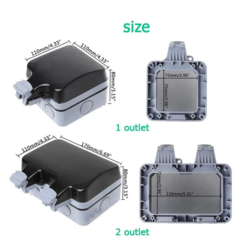 EU KR 屋外壁防水ソケット 16A コンセント韓国電力  - Outdoor Power Inlet Box のレビューと価格