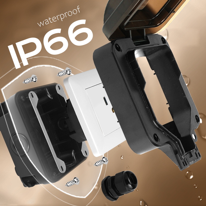 Avoir IP66 壁防水ソケットシングルボックスコンセン - Outdoor Power Inlet Box のレビューと価格