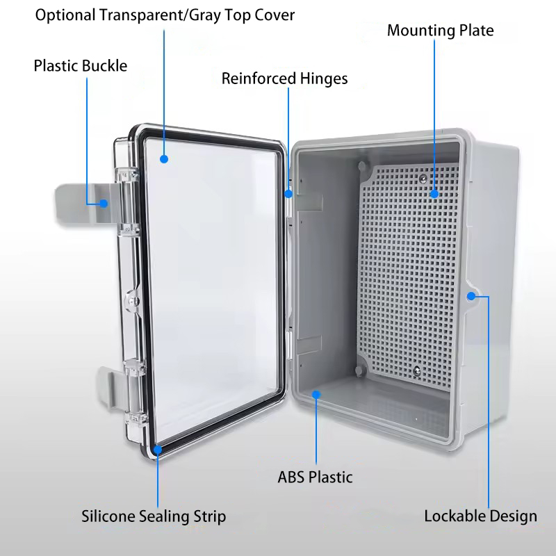 IP66防水グレー/透明カバーハウジング電源ジャンクションボ - Outdoor Power Supply Box のレビューと価格