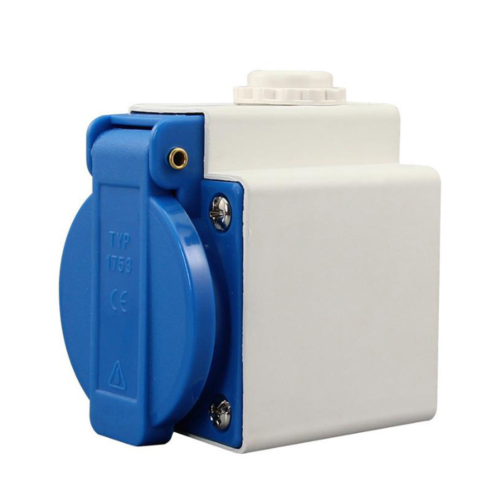 ブルーIP54 10A/16A 220V多機能産業用電気AC - Outdoor Power Inlet Box のレビューと価格