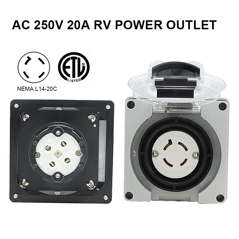 125/250V 20A 発電機 RV 電源インレットボック - Outdoor Power Inlet Box のレビューと価格