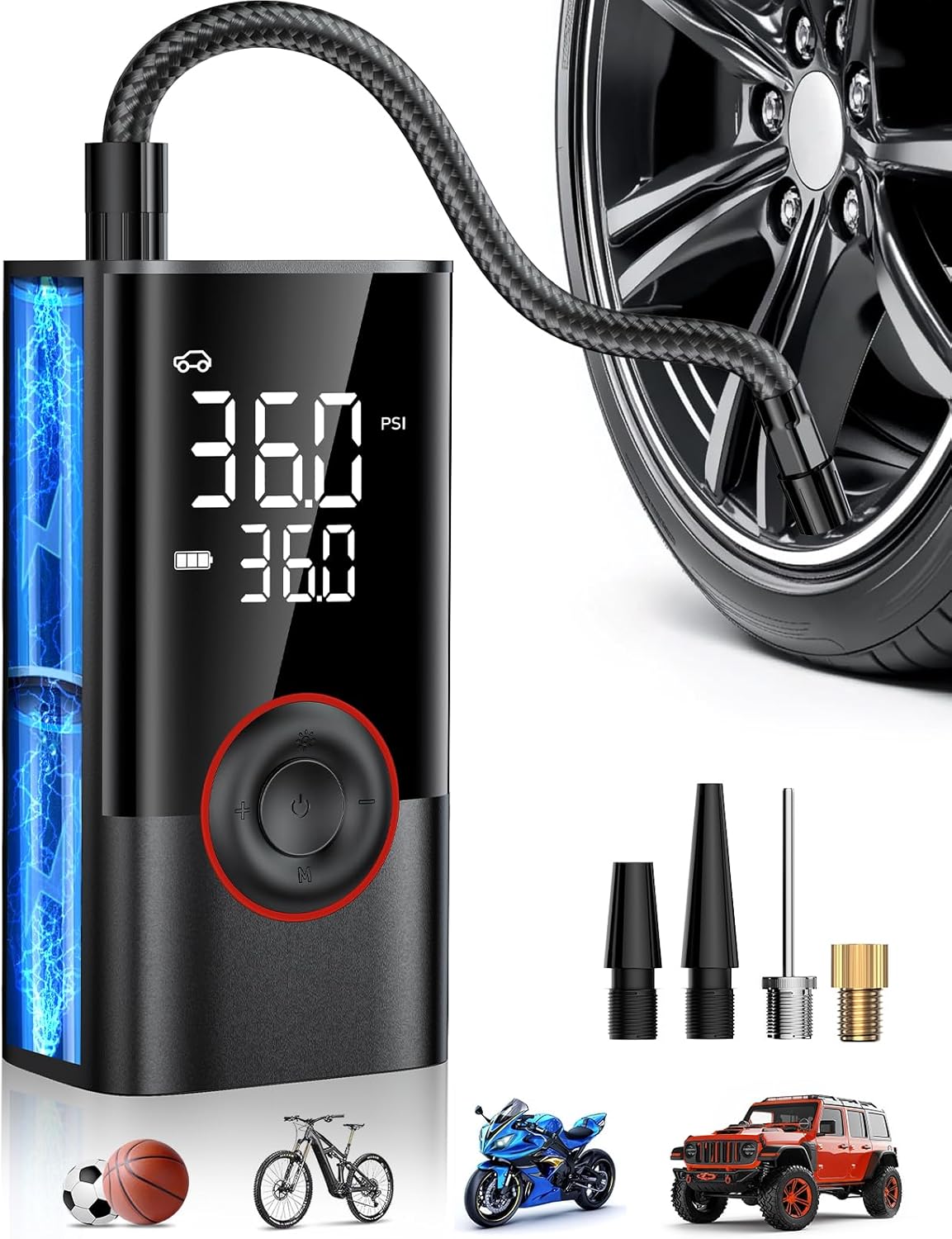 ポータブルワイヤレスエアコンプレッサー ミニ電動ハンドヘルド - Air Compressor Portable のレビューと価格