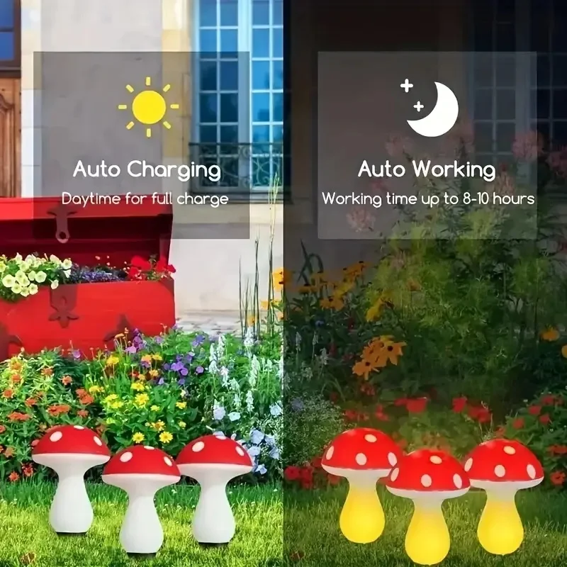 太陽光発電LEDキノコライト屋外ガーデンお祭り照明ソーラーラ - Outdoor Power For Christmas Lights のレビューと価格