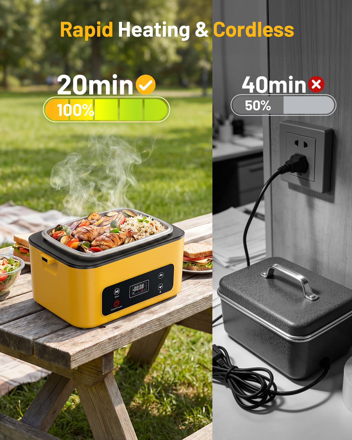 タスクスター ポータブル加熱ランチボックス 40オンス コー - Outdoor Power Supply Box のレビューと価格