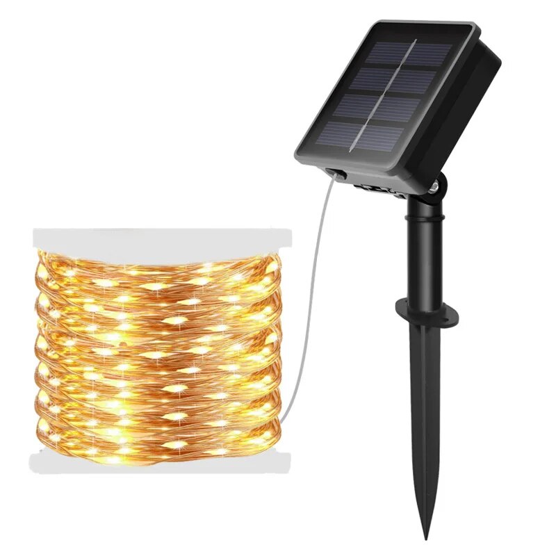 防水銅線LEDストリングライト,太陽光発電,屋外ランプ,庭, - Outdoor Power For Christmas Lights のレビューと価格