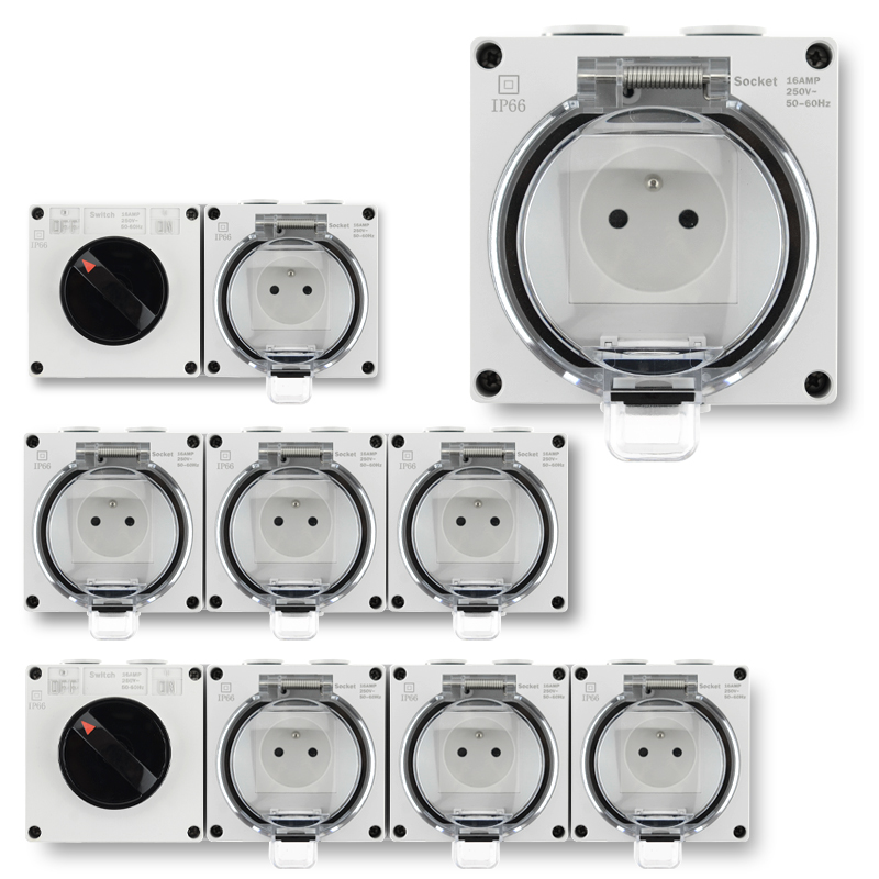 防水電気壁コンセント,二重電源スイッチ,フレンチプラグ,屋外 - Outdoor Power Inlet Box のレビューと価格