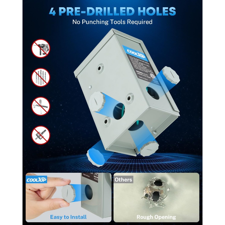 50アンペア発電機コードと電源インレットボックスキット、50 - Outdoor Power Inlet Box のレビューと価格