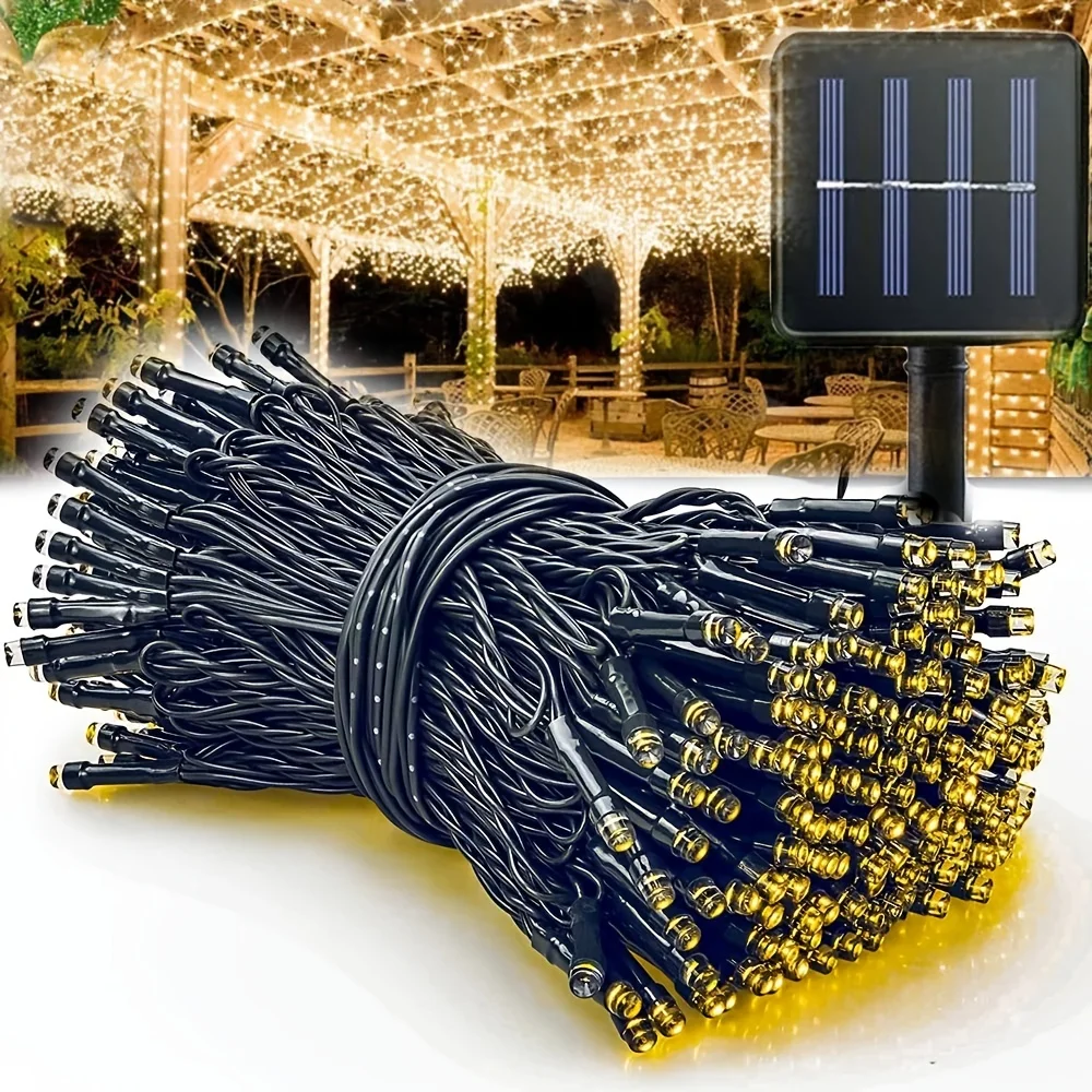 100 LEDストリングライト,ソーラーパワー,8モード,防 - Outdoor Power For Christmas Lights のレビューと価格
