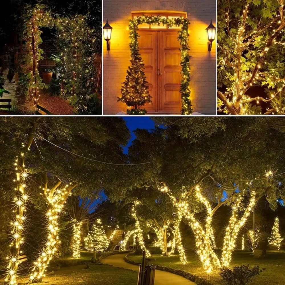 100 LEDストリングライト,ソーラーパワー,8モード,防 - Outdoor Power For Christmas Lights のレビューと価格