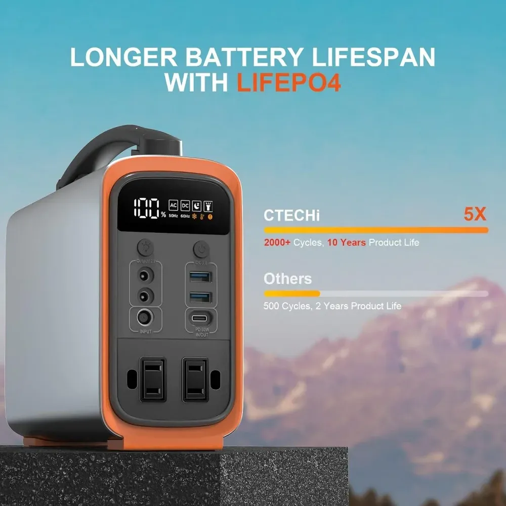 320Wh Lifepo4 ポータブル発電所、太陽光発電機  - Outdoor Power Generator のレビューと価格